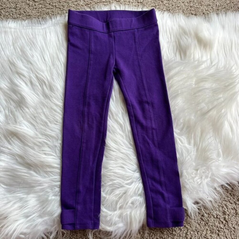 Janie & Jack Purple Leggings Bow Accent Girls 4